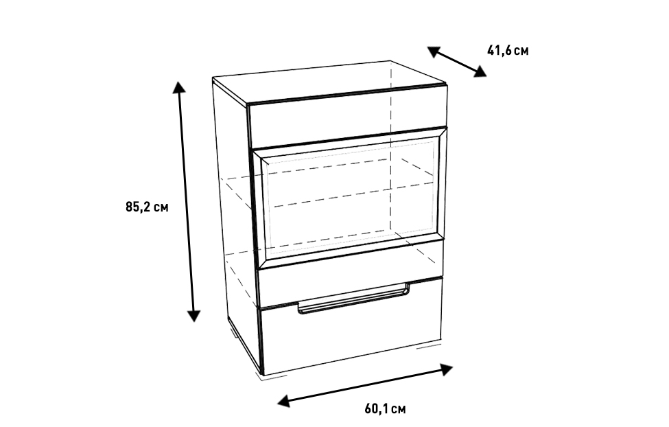 Шкафы-витрины - изображение №4 "Шкаф Анри с выкатным ящиком"  на www.Angstrem-mebel.ru