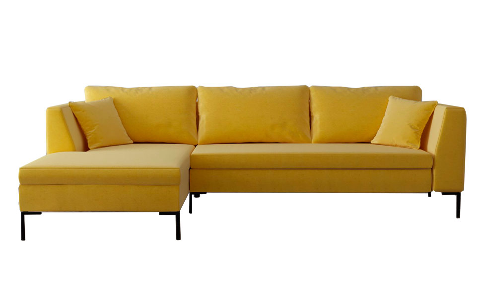 Диван Челси с оттоманкой , Желтый JWE.K28.03 купить в Уфе от производителя,цена на Диван Челси с оттоманкой в интернет-магазине мебели Ангстрем